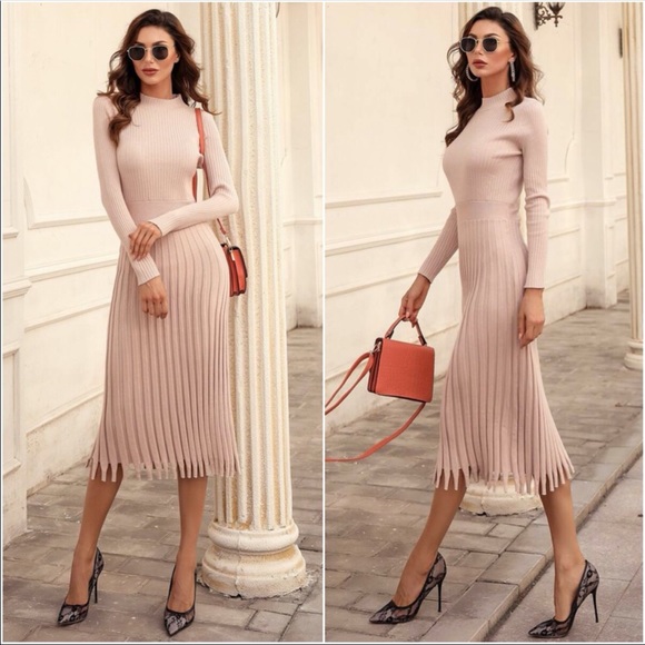 Fall Ribbed Knit Sweater Dress - Picture 10 of 16